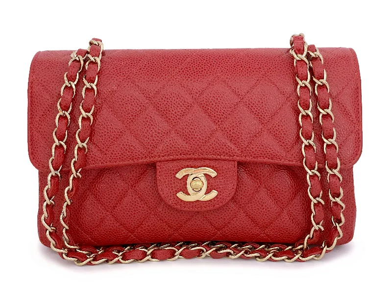 Chanel All - Match Handbag for Versatile StylingChanel Red Caviar Small Classic Flap Bag 2002 Vintage Double 24k GHW HJP