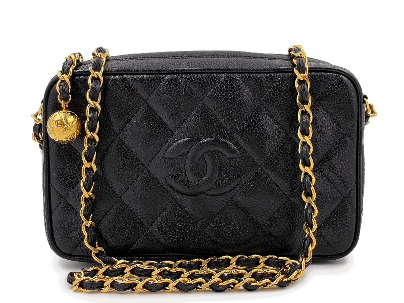 Chanel Colorful Handbag for Spring OutfitsPristine 1994 Chanel Black Caviar Small-Mini Classic Quilted Camera Case Bag 24k GHW