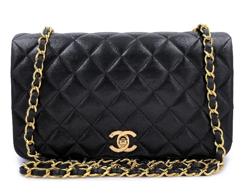 Chanel Limited Edition Handbag for CollectorsChanel 1989 Vintage Black Lambskin Full Flap Bag 24k GHW