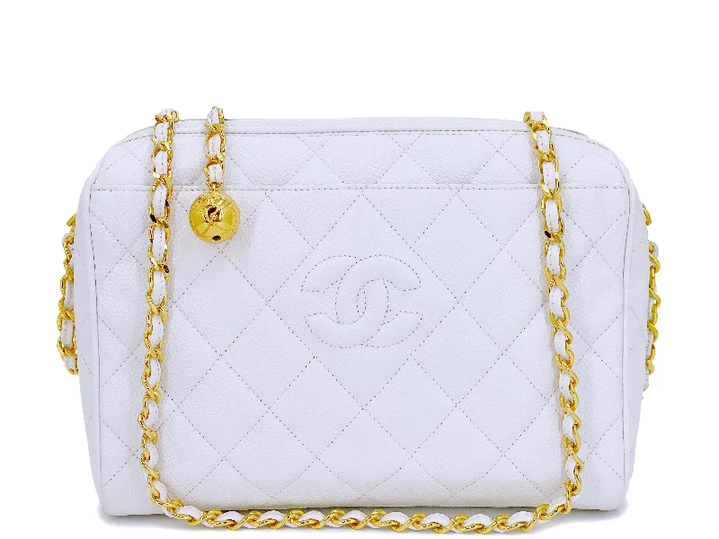 Chanel New Arrival Handbag with Gold HardwareChanel 1994 Vintage White Caviar Camera Case Bag 24k GHW