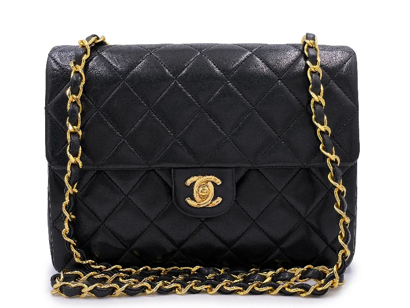 Chanel Small Crossbody Bag for TravelChanel Vintage 1990 Black 20cm Square Mini Flap Bag 24k GHW