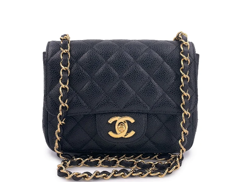 Chanel Lightweight Handbag for Daily ErrandsChanel 2008 Vintage Black Caviar Classic Square Mini Flap Bag 24k GHW