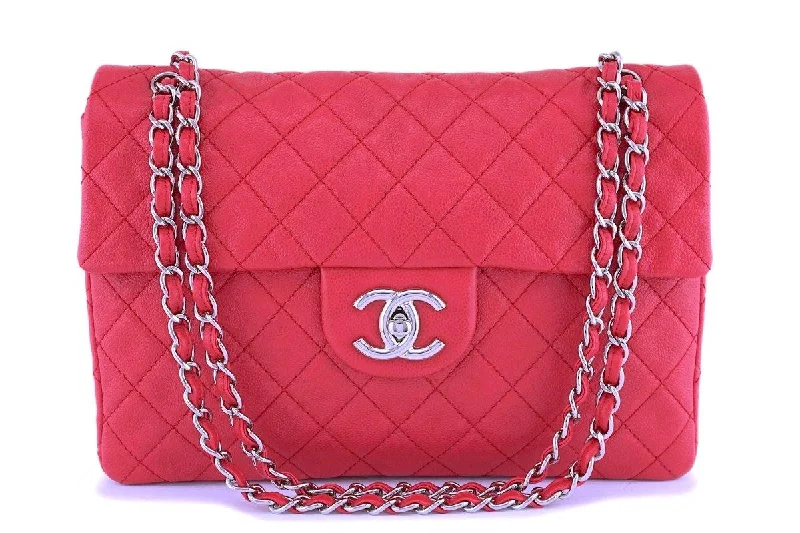 Chanel Classic Flap Bag for Evening PartyRare Chanel Fuchsia Pink Soft Caviar Maxi Classic Flap Bag SHW