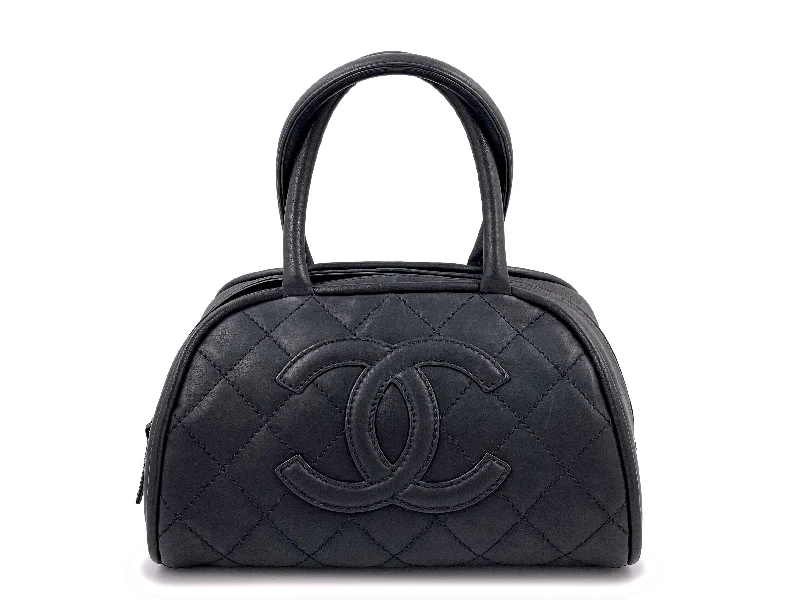 Chanel Colorful Handbag for Spring OutfitsRare Chanel Vintage Curved Black Timeless Bowler Bag