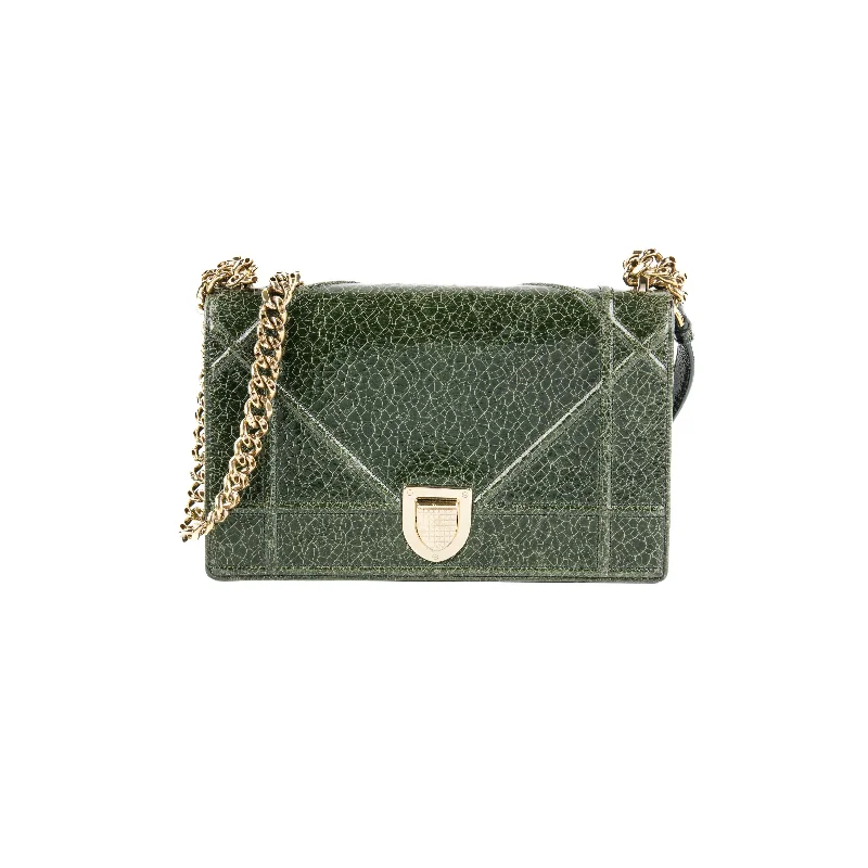 Contemporary Christian Dior handbags with a unique shapeChristian Dior Medium Diorama Green Bag