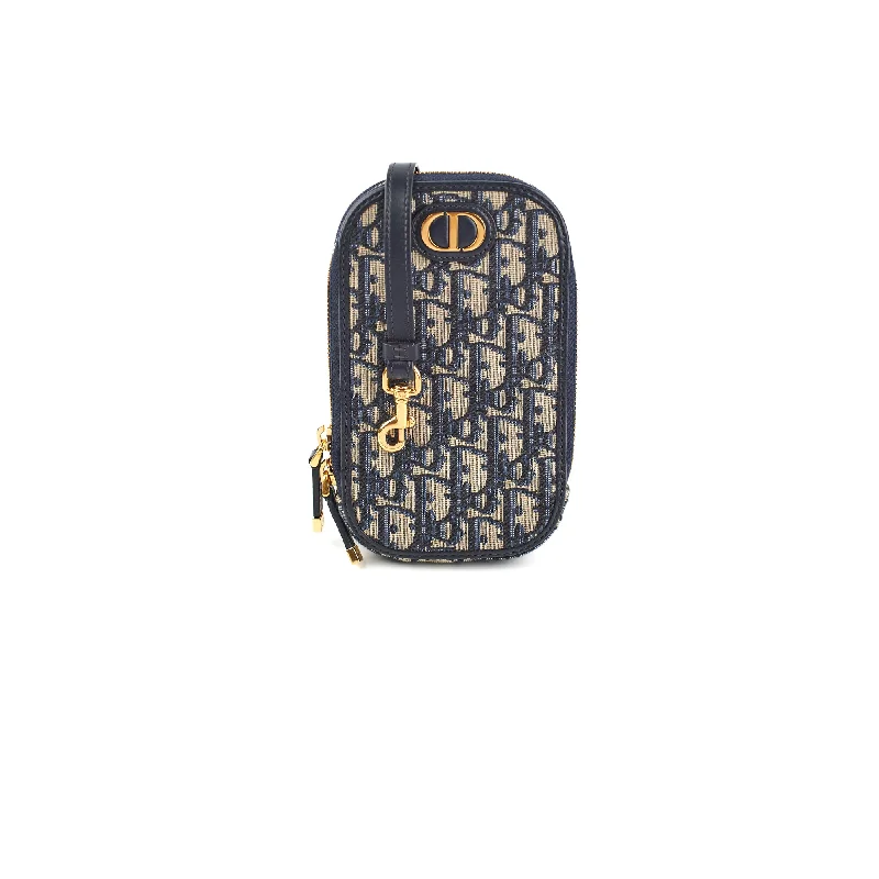 Contemporary Christian Dior handbags with a unique shapeDior Saddle Phone Holder Navy