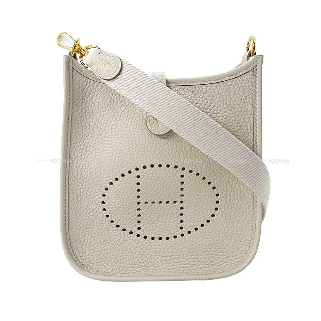 Hermes Bags with Hand - Painted Details for a Unique TouchHERMES Shoulder bag Evelyne 16 TPM Beton Taurillon Clemence Gold HW Stamp U[EXCELLENT][Authentic]