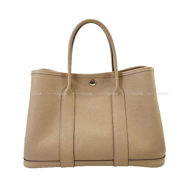 Sustainable and Ethical Hermes Bags for Conscious ConsumersHERMES tote bag Garden Party 30 TPM Trench Veau Epsom Silver HW Stamp