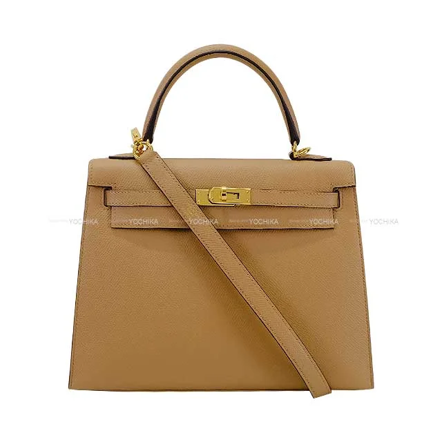 Seasonal - Exclusive Hermes Bags for Summer GetawaysHERMES Shoulder bag Kelly25 Sellier Chai Veau Epsom Gold HW Stamp