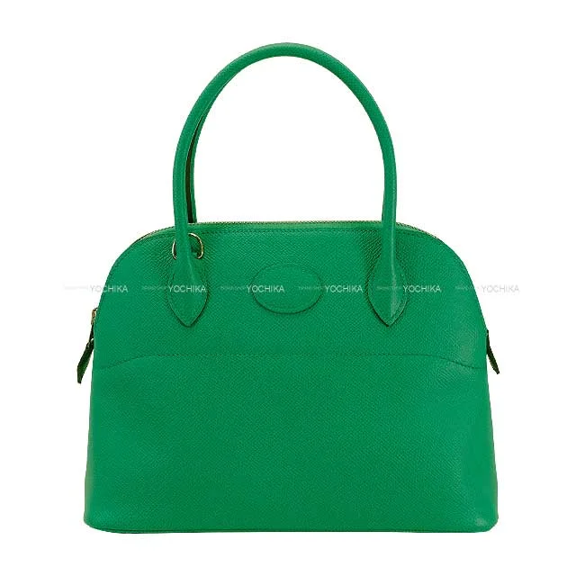 Hermes Bags with Hidden Pocket Compartments for PrivacyHERMES Shoulder bag Bolide27 Vert Jade Veau Epsom Silver HW Stamp