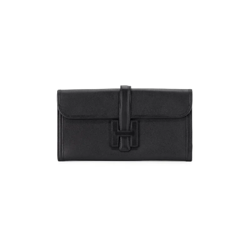 High - Capacity Hermes Duffle - Style Bags for Extended TripsHermes Jige Clutch Black 29 - X Stamp