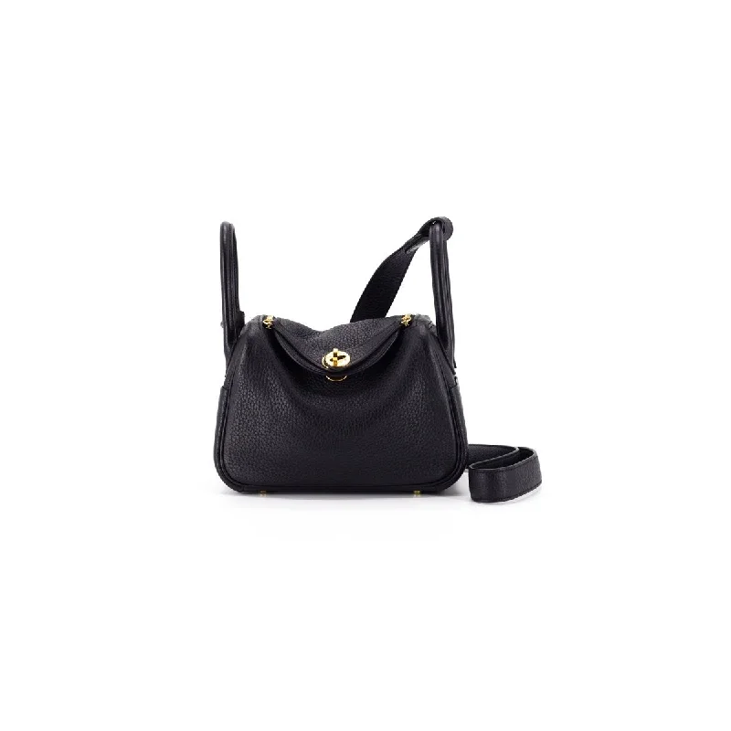 Oversized Hermes Bags for a Fashion - Forward and Practical StatementHermes Mini Lindy Black - Y Stamp