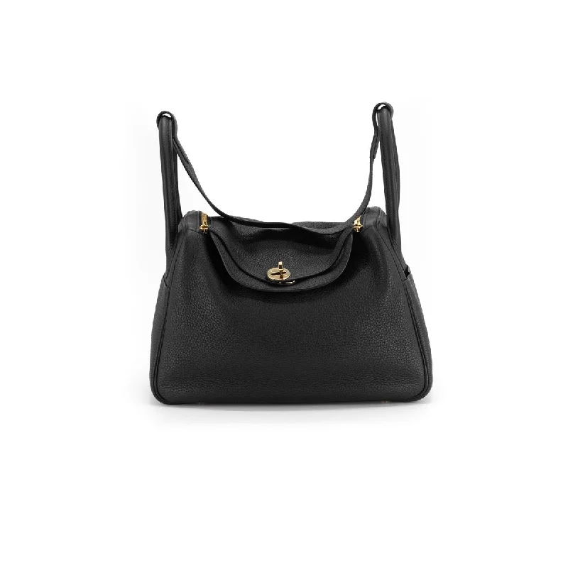 Hermes Bags with Adjustable Shoulder and Crossbody StrapsHermes Lindy 30 Noir - X Stamp