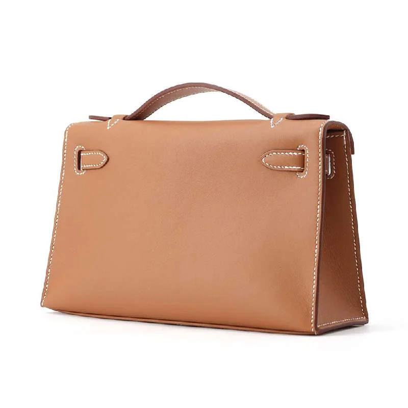 Hermes Evelyne Bags with Adjustable Shoulder StrapsHERMES PochetteKelly Gold Swift Leather