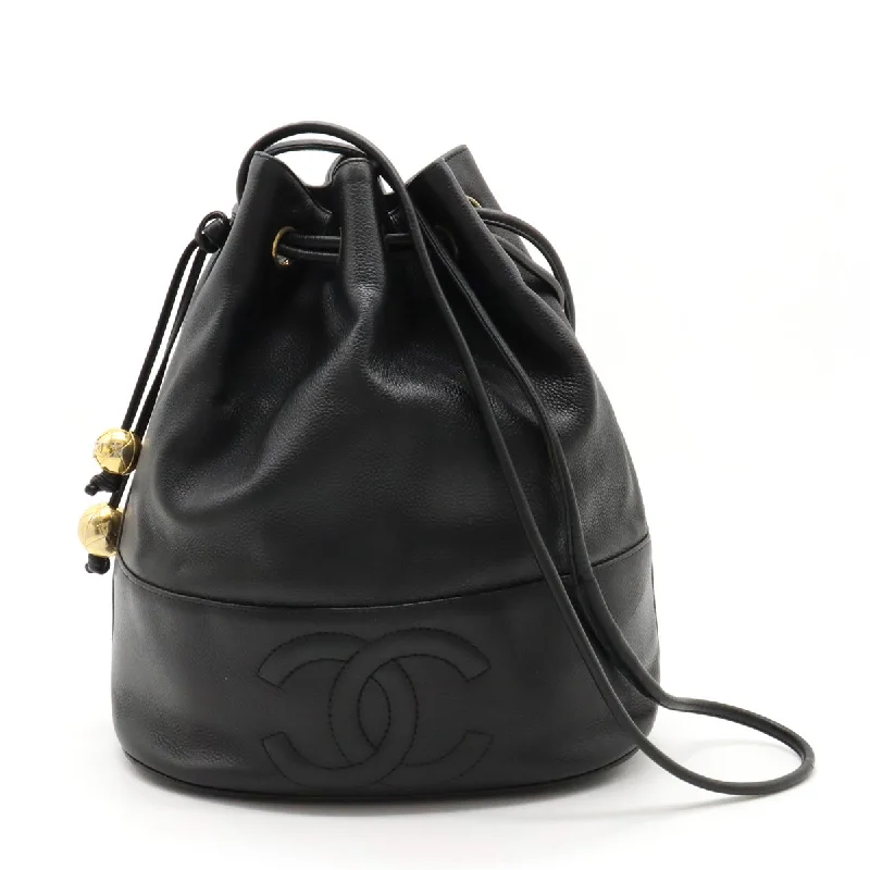 Chanel Lightweight Handbag for Daily ErrandsChanel Black Lambskin Bucket Shoulder Bag