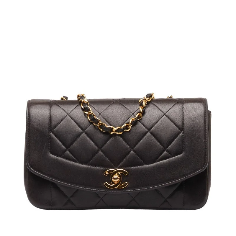 Chanel Classic Flap Bag for Evening PartyChanel Matrasse Diana 23 Chain Shoulder Bag Black  S Leather  Chanel