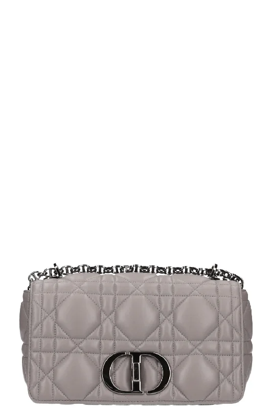 Christian Dior bags with a detachable coin purse insideCHRISTIAN DIOR Caro Bag Macrocannage Calfskin Grey