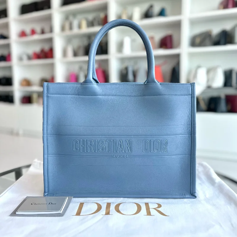 Christian Dior Saddle bags with a patent leather finish for a shiny lookBook Tote Embossed Leather Medium Tote Bag