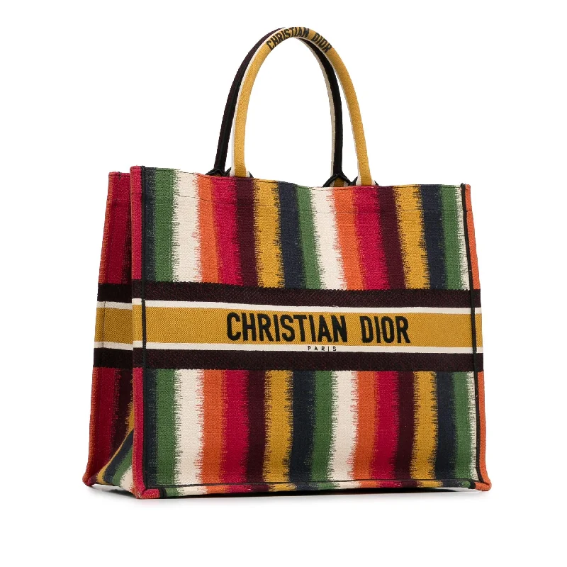 Christian Dior Saddle bags with a patent leather finish for a shiny lookDior Large Striped Book Tote (qbocPq)