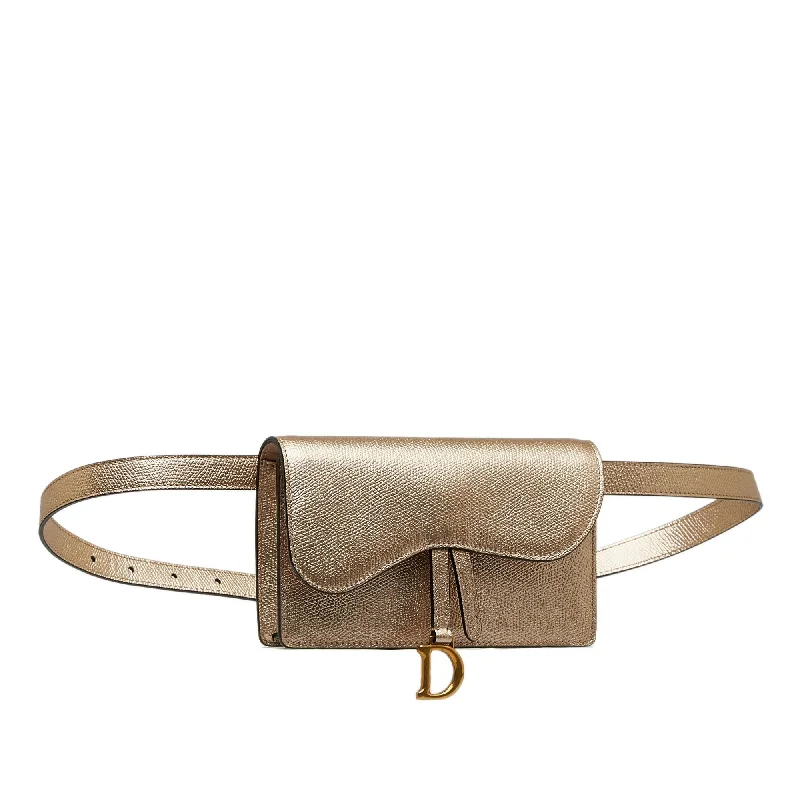 Contemporary Christian Dior handbags with a unique shapeDior Leather Saddle Belt Bag (ORVCDh)