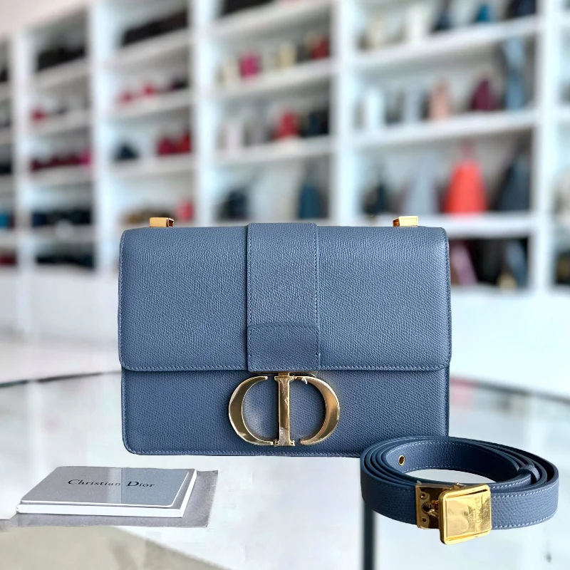 Fashion - forward Christian Dior tote bags for the modern woman*Grained Calf* Montainge 30 Grained Calfskin Medium Blue Shoulder Bag GHW