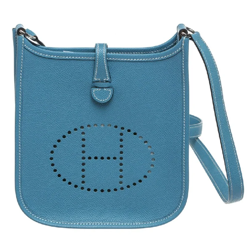 Soft - Handled Hermes So Kelly Bags for a Feminine TouchHermès Evelyne II TPM Bag Blue Jean