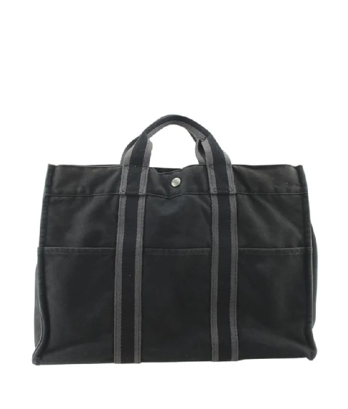 Hermes Bags with Detachable Pouches for VersatilityHermès Fourre Tout Gm Black Canvas Tote