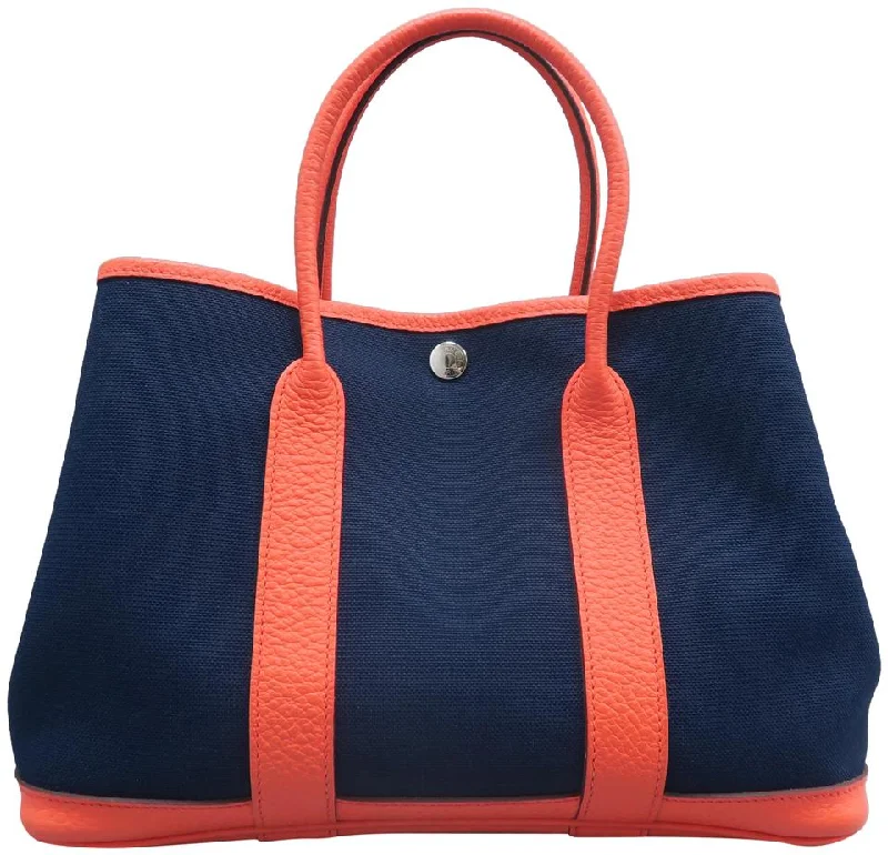 Sporty - Inspired Hermes Bags for Active LifestylesHermès Garden Party 30 Navy Canvas Tote