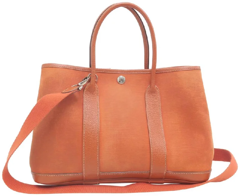 Oversized Hermes Bags for a Fashion - Forward and Practical StatementHermès Garden Party Pm Orange Canvas Tote