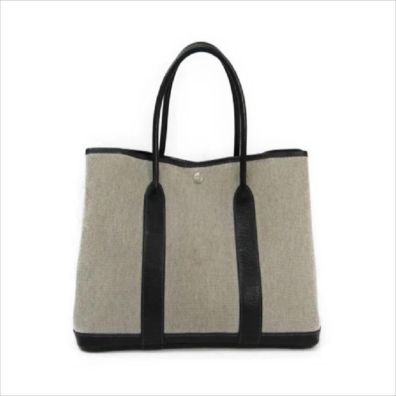 Faux Fur - Trimmed Hermes Bags for Winter SophisticationHermes Gray/Black Canvas Garden Party 36 Tote (SHA11239)