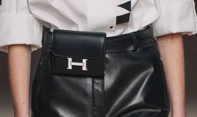 Hermes Bags for the Discerning Luxury CollectorHermès H Belt Bag Black Swift White Enamel Hardware