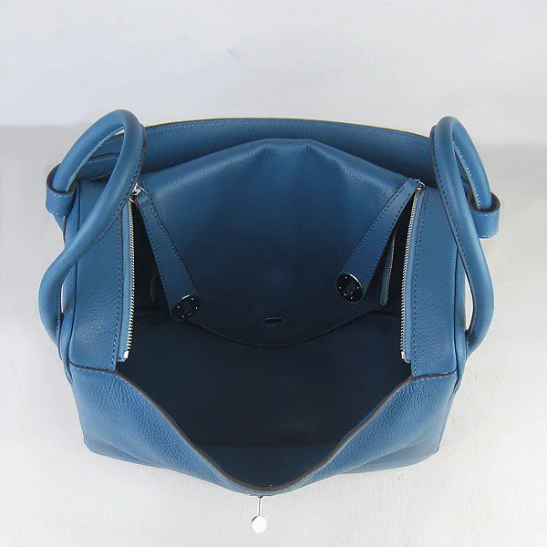 Seasonal - Exclusive Hermes Bags for Summer GetawaysHermes Lindy 34cm handbag 6208 blue Silver