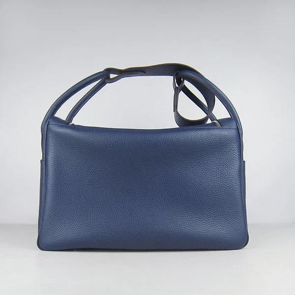 Foldable Hermes Shopping Totes for Added ConvenienceHermes Lindy 34cm handbag 6208 dark blue Silver