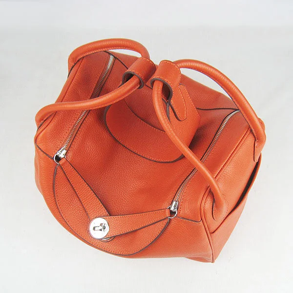 Hermes Bags with Detachable Pouches for VersatilityHermes Lindy 34cm handbag 6208 orange Silver