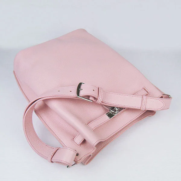 Sustainable - Inspired Hermes Bags with Eco - Conscious MaterialsHermes Nappa Leather Shoulder Bag H2804 pink Silver