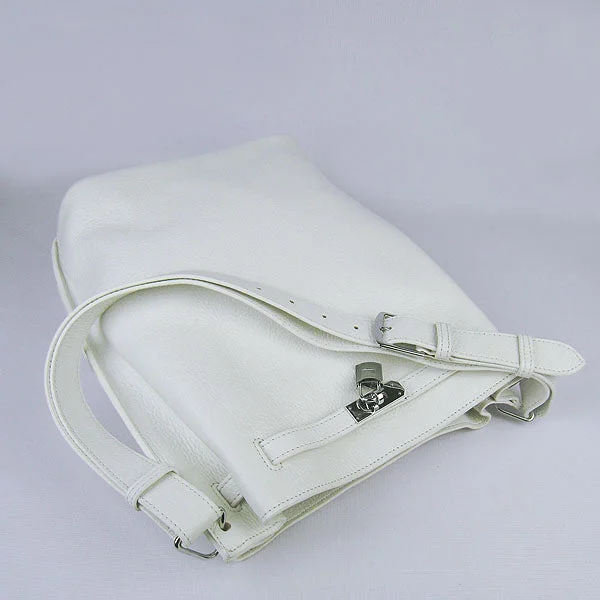 Trendy Hermes Bolide Bags in Metallic FinishesHermes Nappa Leather Shoulder Bag H2804 white Silver