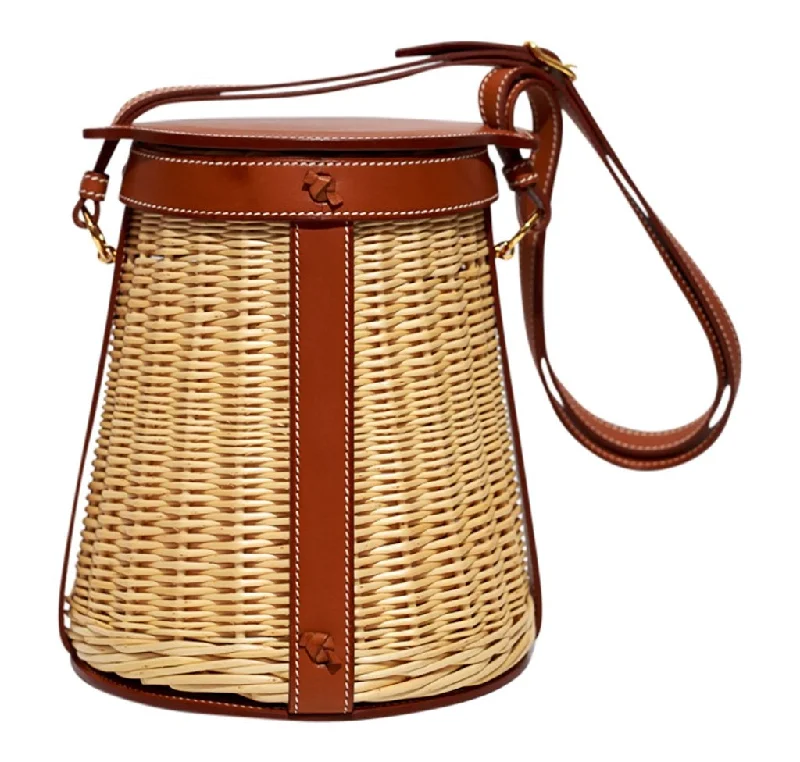 Hermes Bags with Hidden Pocket Compartments for PrivacyHermès Osier Ratan Wicker Barenia Picnic Basket