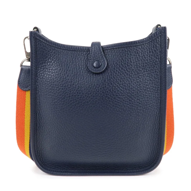 Trendy Hermes Bolide Bags in Metallic FinishesHERMES Taurillon Clemence Evelyne TPM Amazon Shoulder Bag Navy