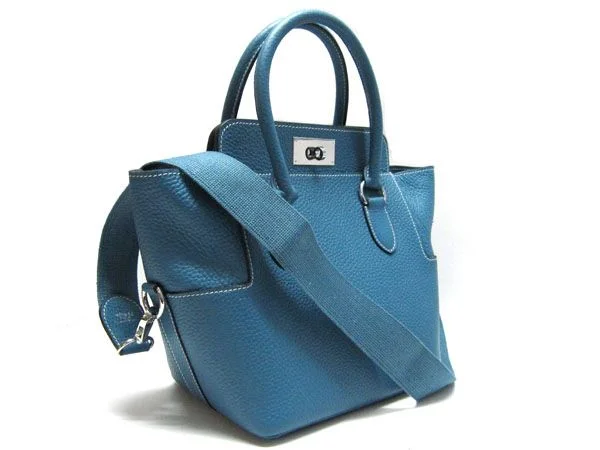 Hermes Bags with Chain - Link Handles for a Touch of GlamourHermes Toolbox H1220M Ladies Blue