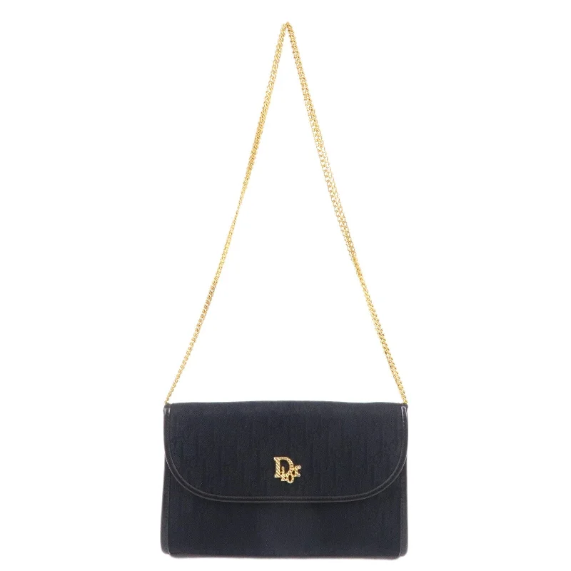 Luxury Christian Dior crossbody bags with a chain - link strapChristian Dior Trotter Canvas Leather Chain Shoulder Bag