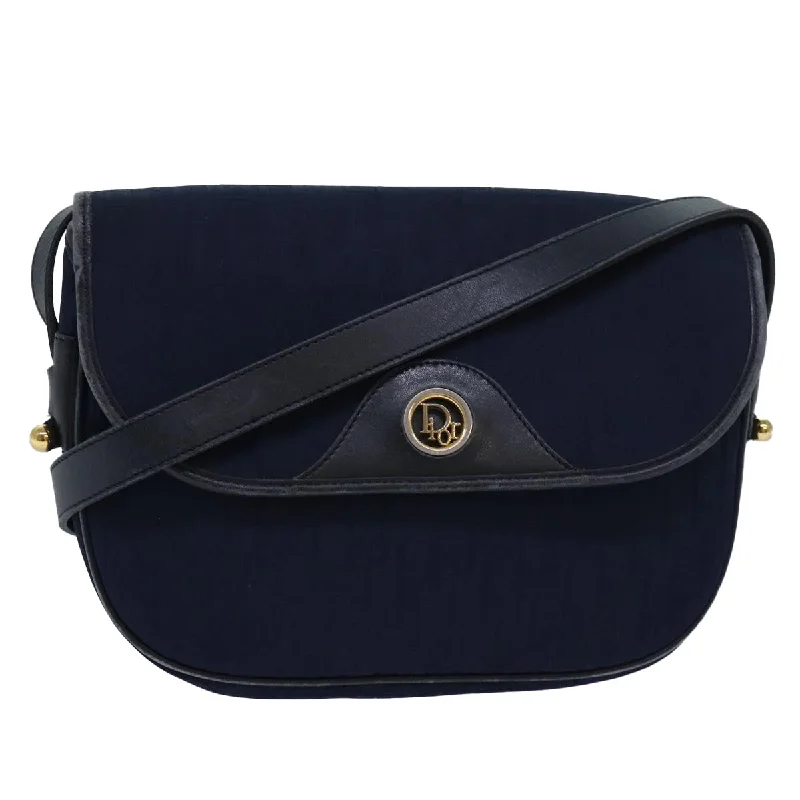 Trendsetting Christian Dior crossbody bags with a colorful strapCHRISTIAN DIOR Trotter Canvas Shoulder Bag Navy Auth 81610