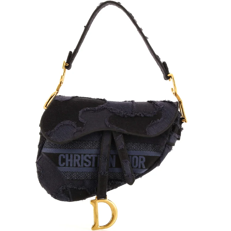 Christian Dior crossbody bags with a front - flap pocket for easy accessSaddle Handbag Camouflage Embroidered Canvas Medium