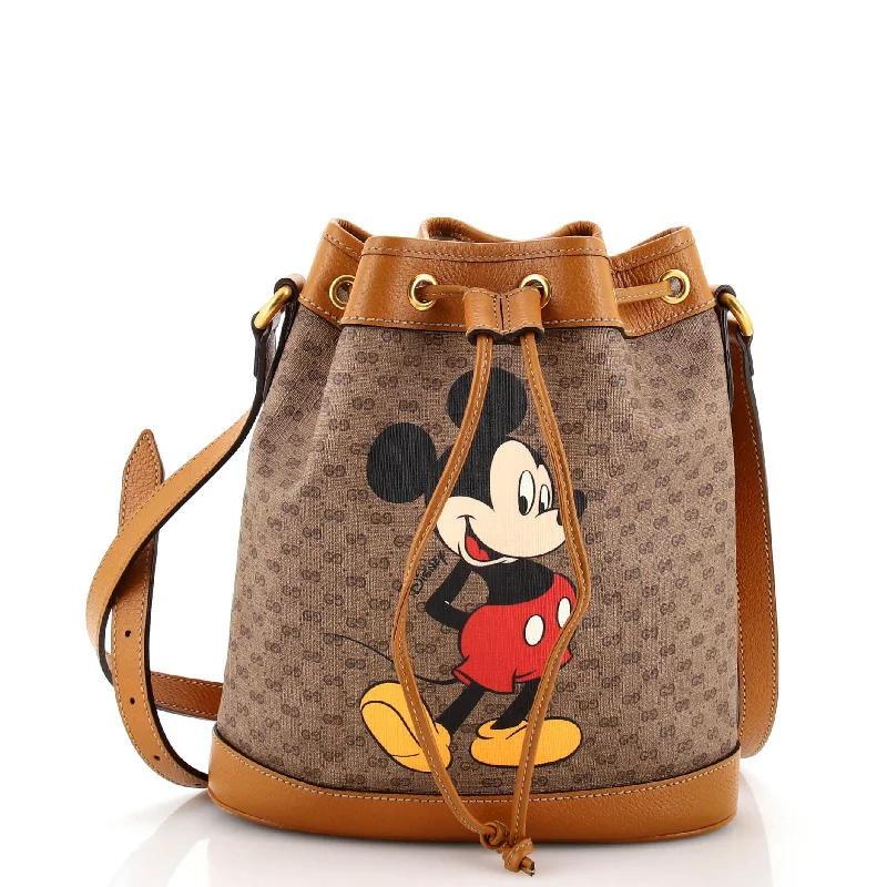 Christian Dior handbags with a detachable mirror for on - the - go touch - upsDisney Mickey Mouse Bucket Bag Printed Mini GG Coated Canvas