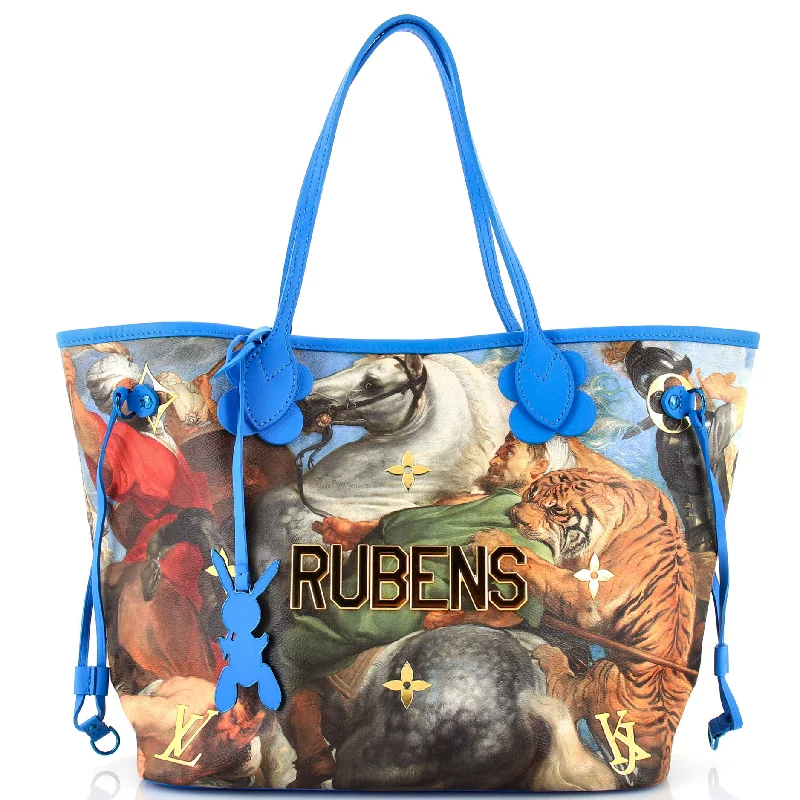 Christian Dior tote bags with a double - handle and shoulder - strap optionNeverfull NM Tote Limited Edition Jeff Koons Rubens Print Canvas MM